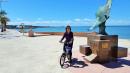 Sharon, biking the Malecon, La Paz